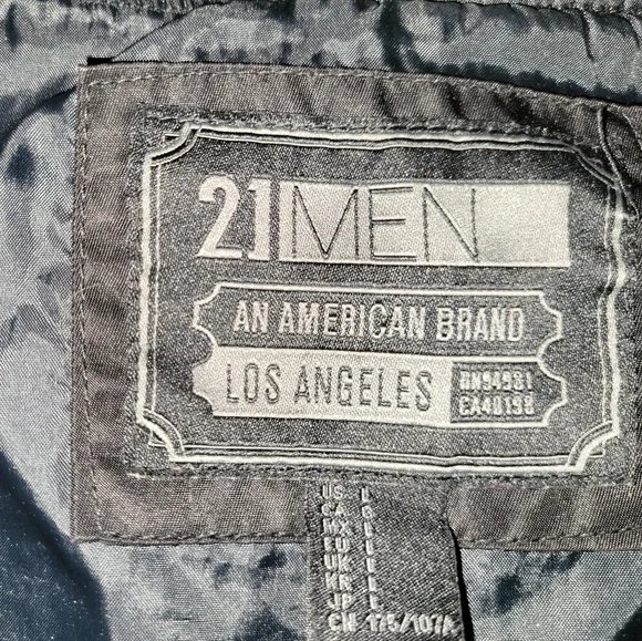 21Men Black Nylon Bomber Jacket - Picture 2 of 2